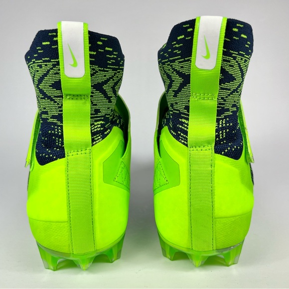 Nike Alpha Menace Elite 2 Flyknit Seattle Seahawks Men’s Football Cleats - Picture 5 of 11